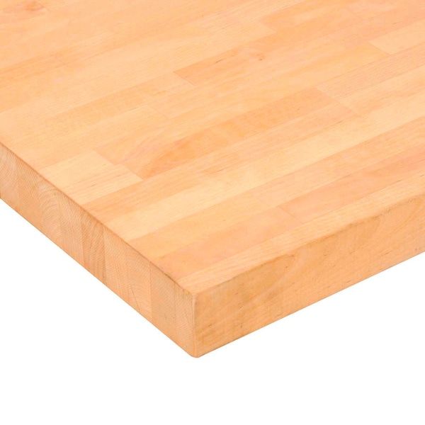 Workbench Top, Birch Butcher Block Square Edge, 96inW x 36inD x 1-1/2in Thick